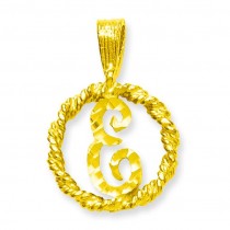 Initial E Charm in 10k Yellow Gold