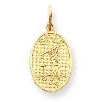 Golf Medallion Charm in 10k Yellow Gold