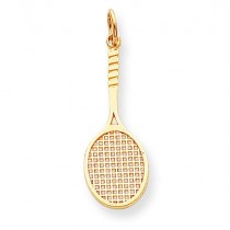Tennis Racquet Charm in 10k Yellow Gold