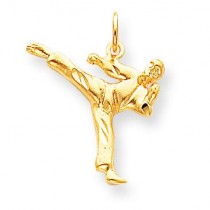 Karate Person Charm in 10k Yellow Gold