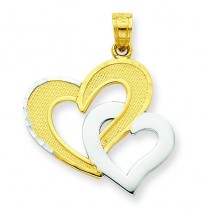 Double Heart Pendant in 10k Yellow Gold