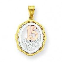 Sweet Oval Pendant in 10k Two-tone Gold