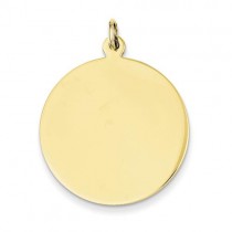 Plain Circular Engrave able Disc Charm in 10k Yellow Gold