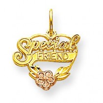 Special Friend Heart Charm in 10k Two-tone Gold
