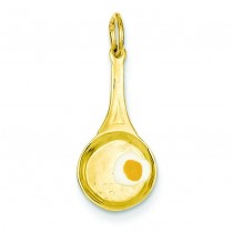 Frying Pan Egg Charm in 14k Yellow Gold