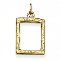 Small Picture Frame Pendant in 14k Yellow Gold