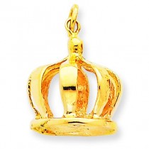 Crown Charm in 14k Yellow Gold