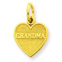 Grandma Heart Charm in 14k Yellow Gold