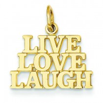 Talking Live Love Laugh Charm in 14k Yellow Gold