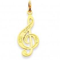 Treble Clef Charm in 14k Yellow Gold