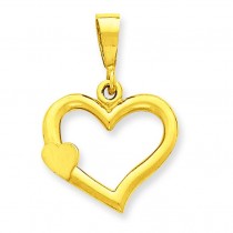 Fancy Heart Pendant in 14k Yellow Gold