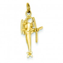 Helicopter Charm in 14k Yellow Gold