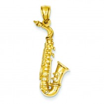 Saxophone Pendant in 14k Yellow Gold