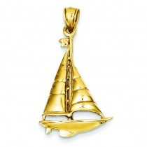 Sailboat Pendant in 14k Yellow Gold