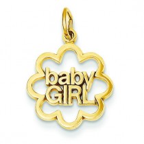 Baby Girl Charm in 14k Yellow Gold