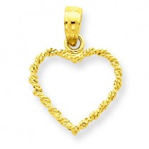 Rope Heart Pendant in 14k Yellow Gold