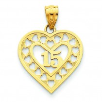 In Heart Frame Pendant in 14k Yellow Gold