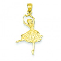 Dancing Ballerina Pendant in 14k Yellow Gold