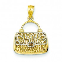 Mom Handbag Pendant in 14k Yellow Gold