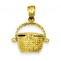 Basket Lid That Opens Pendant in 14k Yellow Gold