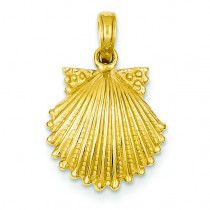 Scallop Shell Pendant in 14k Yellow Gold