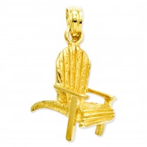 Adirondack Beach Chair Pendant in 14k Yellow Gold