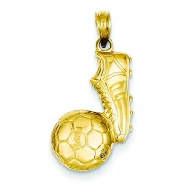 Soccer Ball Shoe Pendant in 14k Yellow Gold
