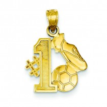 Soccer Story Cleats Ball Pendant in 14k Yellow Gold
