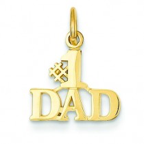 Number One Dad Charm in 14k Yellow Gold