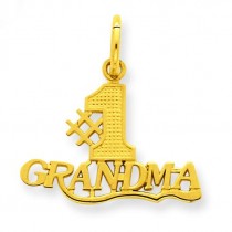 Number One Grandma Charm in 14k Yellow Gold