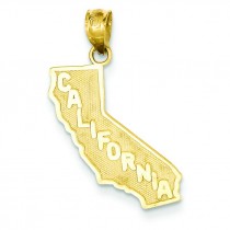 California State Pendant in 14k Yellow Gold