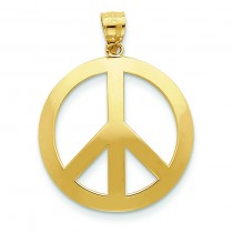 Peace Sign Pendant in 14k Yellow Gold