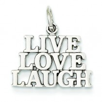 Live Love Laugh Charm in 14k White Gold