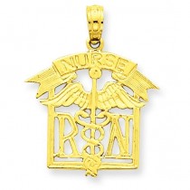 Registered Nurse Pendant in 14k Yellow Gold