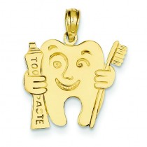 Flat Backed Dental Pendant in 14k Yellow Gold