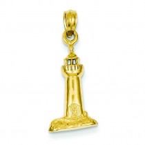 Lighthouse Pendant in 14k Yellow Gold