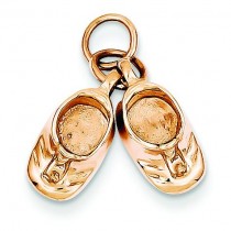 Baby Shoes Charm in 14k Rose Gold