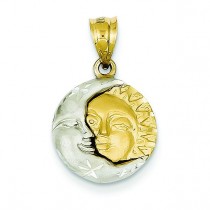 Sun Moon Charm in 14k Two-tone Gold