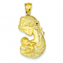 Mother Holding Child Charm in 14k Yellow Gold
