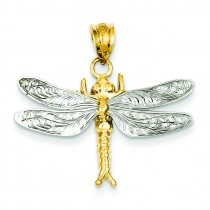 Dragonfly Pendant in 14k Two-tone Gold