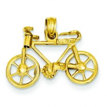 Bicycle Pendant in 14k Yellow Gold