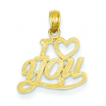 I Heart You Pendant in 14k Yellow Gold