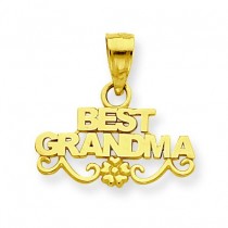 Best Grandma Pendant in 14k Yellow Gold