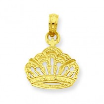 Crown Pendant in 14k Yellow Gold