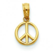 Peace Symbol Pendant in 14k Yellow Gold