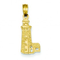 Lighthouse Pendant in 14k Yellow Gold