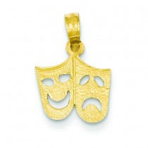 Comedy Tragedy Drama Pendant in 14k Yellow Gold