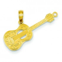 Guitar Pendant in 14k Yellow Gold