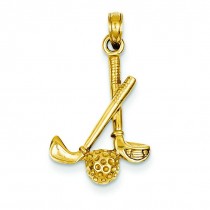 Clubs Ball Pendant in 14k Yellow Gold