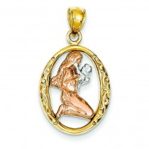 Mother Baby Pendant in 14k Yellow Gold